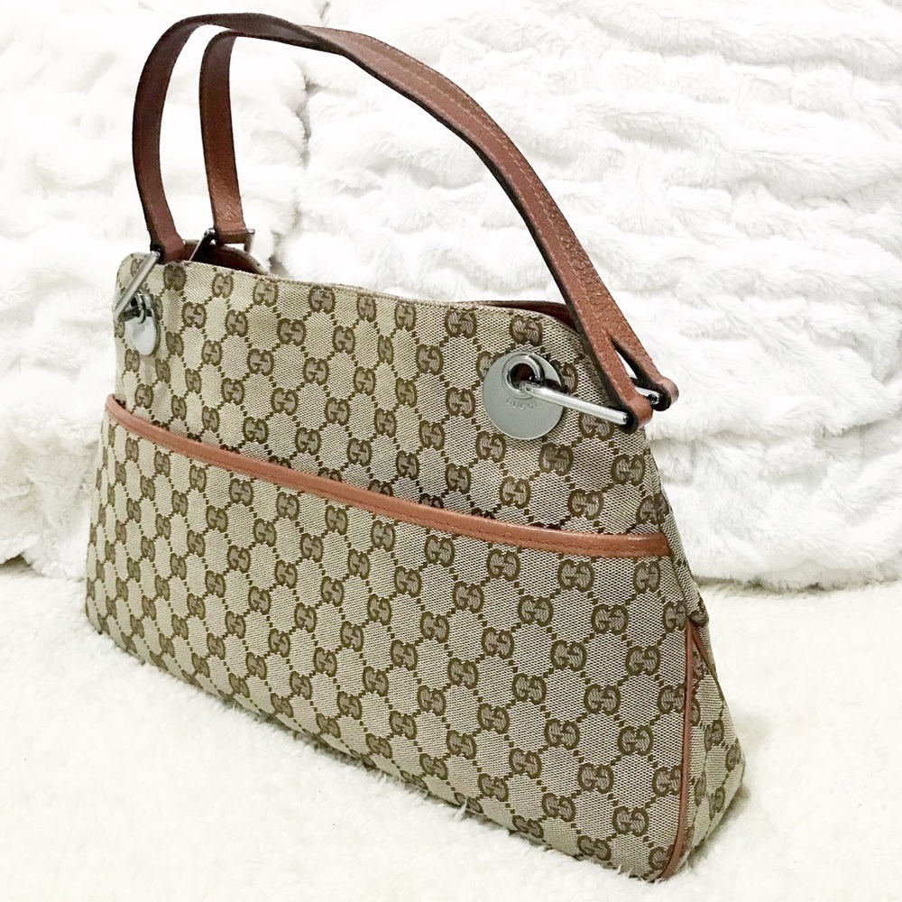 Gucci GG Eclipse Leather and Canvas Tote Bag